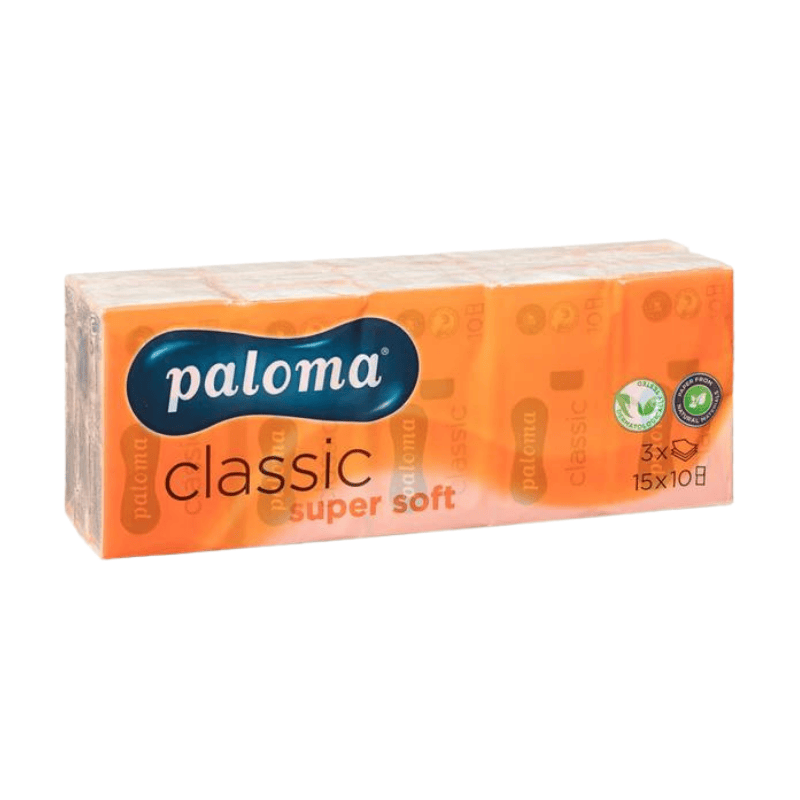 Paloma Pocket Tissues Handkerchiefs 10 Pack