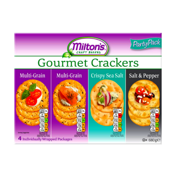 Milton's Gourmet Crackers 4 Pack Assorted Variety, 680g